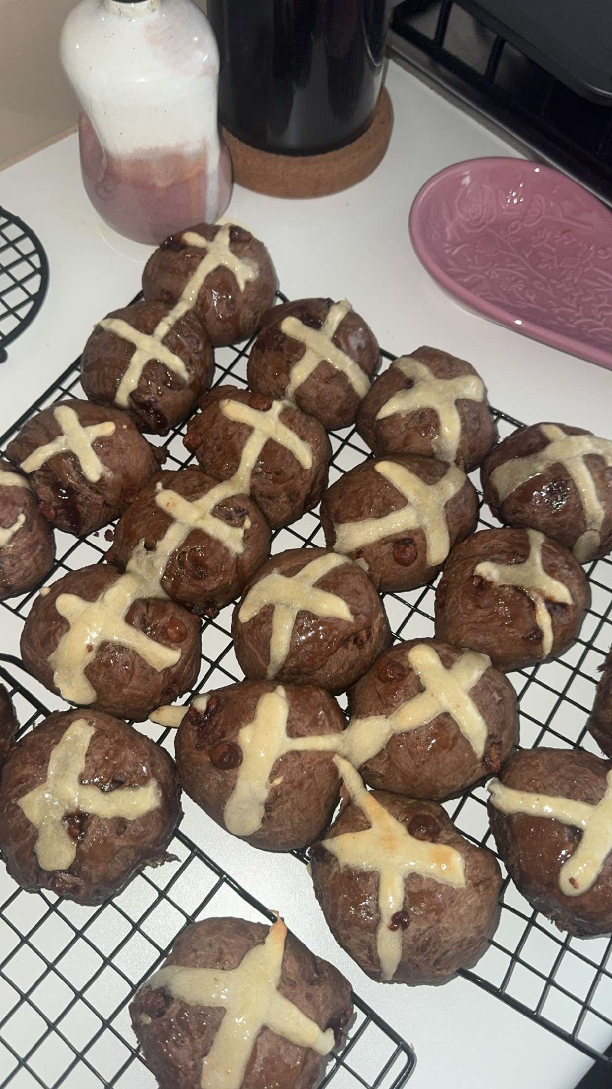Sourdough Chocolate Hot Cross Buns